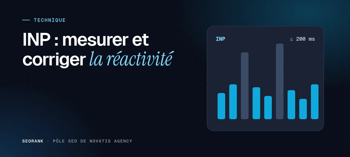 Illustration éditoriale SEORank : « INP : mesurer et corriger la réactivité »