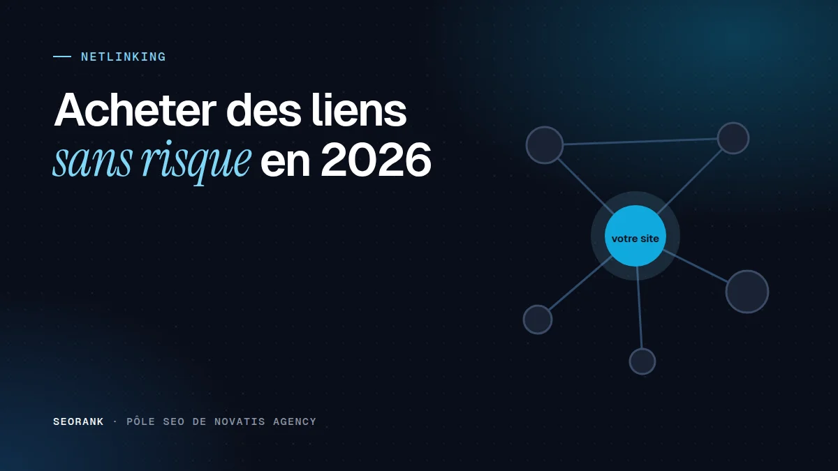 Illustration éditoriale SEORank : « Acheter des liens sans risque en 2026 »
